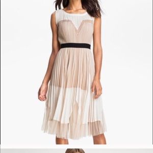 BCBG colorblock pleated dress